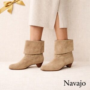 Navajo Suede Half Boots Light Tan Heel Sz 11